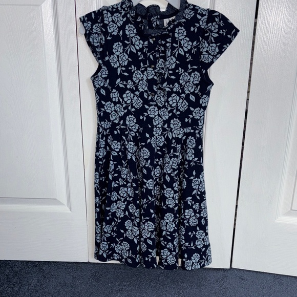 Janie and Jack Navy and White Floral Kids Dress - Picture 1 of 3